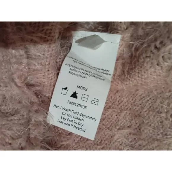 Venus Soft & Fluffy Cozy Knit Barbie Core Dinner Party Mini Sweater Dress Sz M - Picture 7 of 10